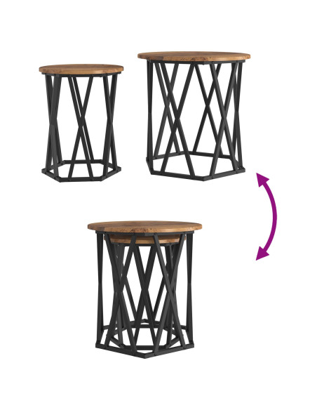 Tavolino da salotto 2 pcs Legno vecchio