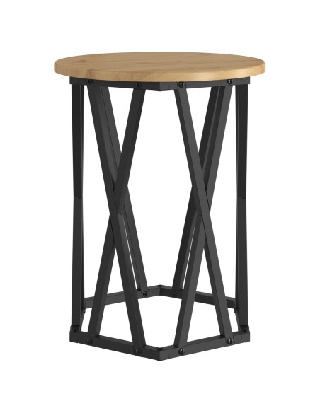 Set di 2 Tavolini in Legno Ingegnerizzato Rovere Artigianale di