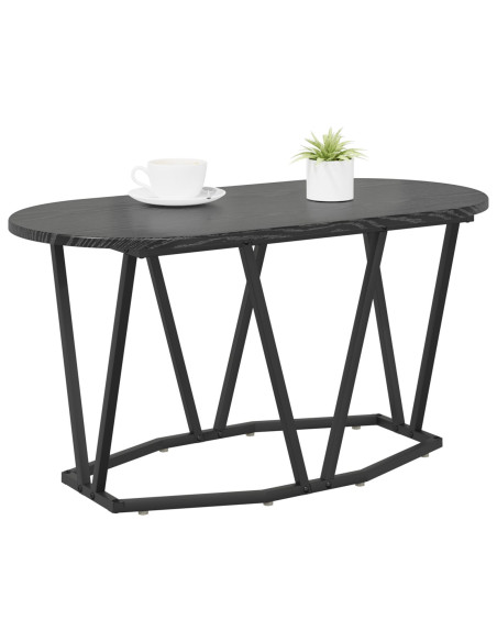 Tavolino da caffè  Nero Rovere 80x40x40,5 cm in Legno Composito e Metallo