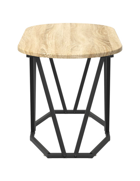 Tavolino da caffè  in rovere Sonoma 80x40x40,5 cm, in legno ingegnerizzato e metallo