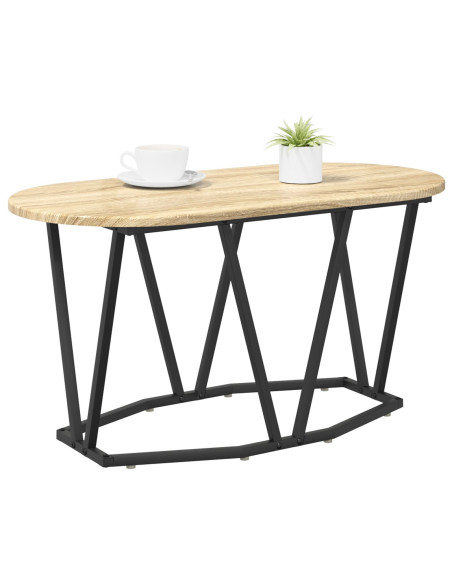 Tavolino da caffè  in rovere Sonoma 80x40x40,5 cm, in legno ingegnerizzato e metallo