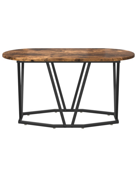 Tavolino da caffè in rovere affumicato 80x40x40,5 cm in legno ingegnerizzato e metallo