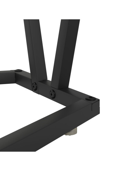 Tavolino da caffè in rovere affumicato 80x40x40,5 cm in legno ingegnerizzato e metallo
