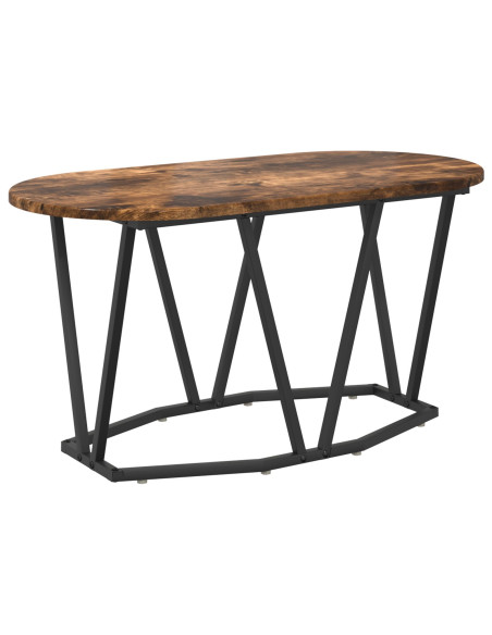 Tavolino da caffè in rovere affumicato 80x40x40,5 cm in legno ingegnerizzato e metallo