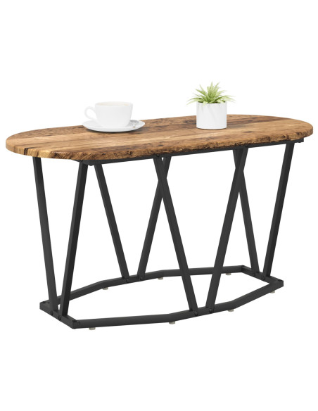 Tavolino da caffè  in legno riciclato 80x40x40,5 cm in legno ingegnerizzato e metallo