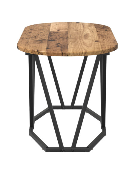 Tavolino da caffè  in legno riciclato 80x40x40,5 cm in legno ingegnerizzato e metallo