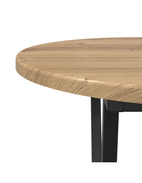 Tavolino da caffè  in rovere, 80x40x40,5 cm, in legno ingegnerizzato e metallo