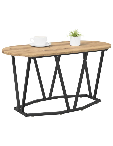 Tavolino da caffè  in rovere, 80x40x40,5 cm, in legno ingegnerizzato e metallo