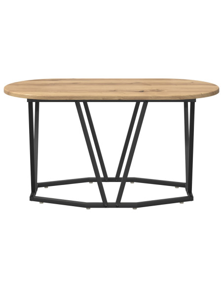 Tavolino da caffè  in rovere, 80x40x40,5 cm, in legno ingegnerizzato e metallo