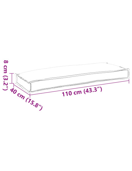 Cuscino da Esterno Antracite Poliestere 110 cm x 40 cm x 8 cm