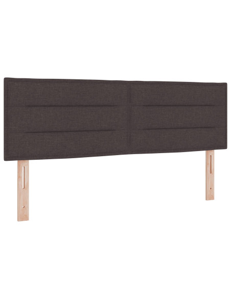 Letto a Molle con Materasso & LED Marrone Scuro 140x190 cm Tessuto