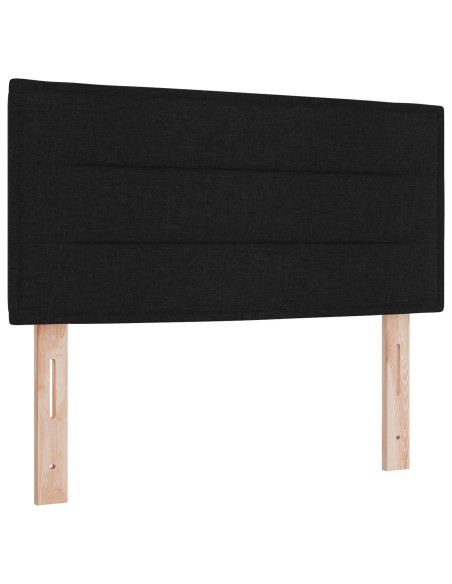 Letto a Sorgente LED con materasso Nero 120 x 200 cm Tessuto