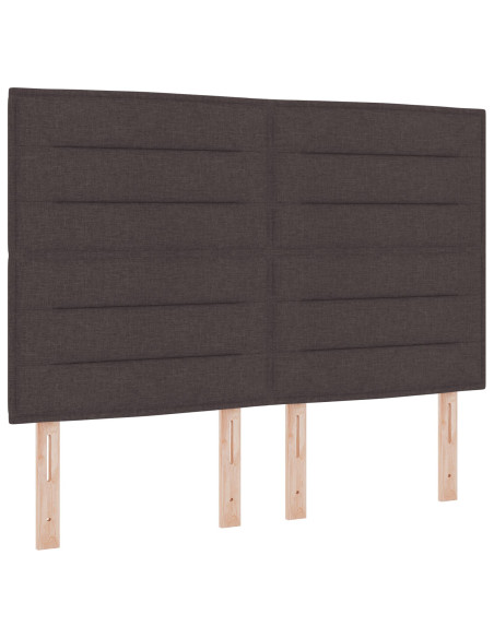Letto con rete a molle con Materasso & Panca Marrone Scuro 140x200 cm Tessuto