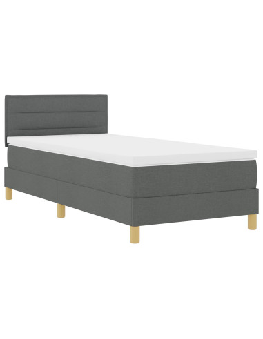 Letto a Sorgente LED con led Grigio scuro 90 x 200 cm Tessuto
