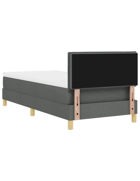 Letto a Molla con Materasso & LED Grigio Scuro 90x200 cm Tessuto