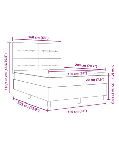 Letto a molle con materasso Crema 160 x 200 cm Tessuto 2