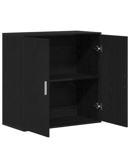 Credenza Rovere Nero 79x38x80 cm Legno Ingegnerizzato