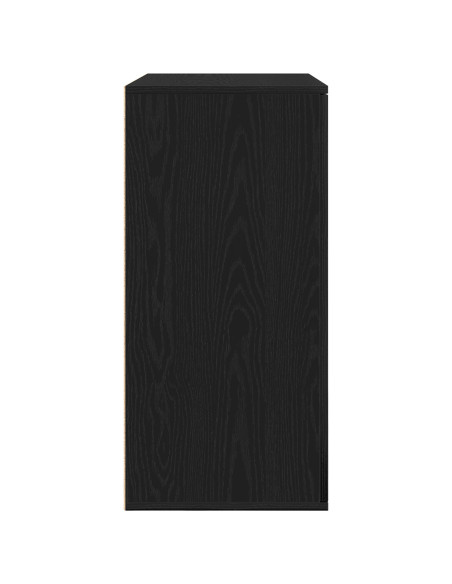 Credenza Rovere Nero 79x38x80 cm Legno Ingegnerizzato