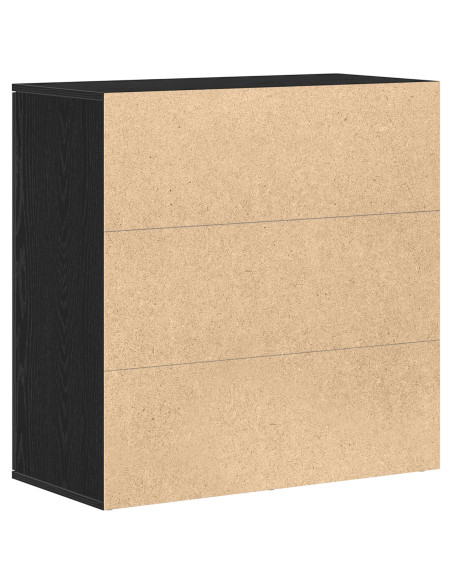 Credenza Rovere Nero 79x38x80 cm Legno Ingegnerizzato