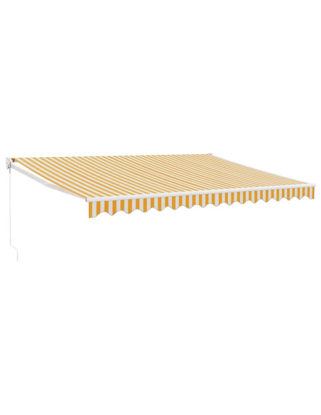 Tenda Retrattile Gialla e Bianca 4,5x3 m in Tessuto e Alluminio