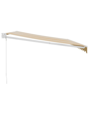 Tenda Retrattile Gialla e Bianca 4,5x3 m in Tessuto e Alluminio