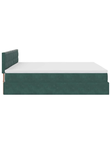 Struttura Letto Pouf con Materasso 160x200 cm in Velluto