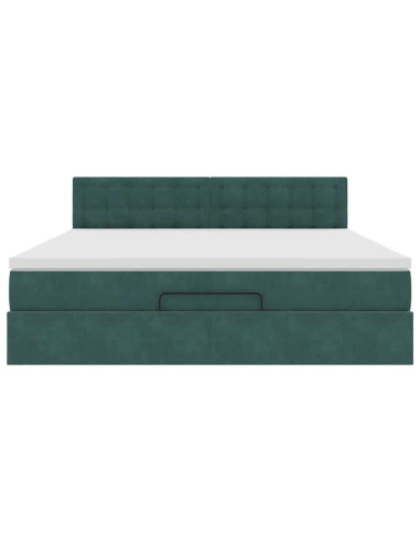 Struttura Letto Pouf con Materasso 160x200 cm in Velluto