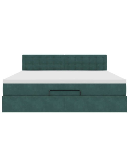 Struttura Letto Pouf con Materasso 160x200 cm in Velluto