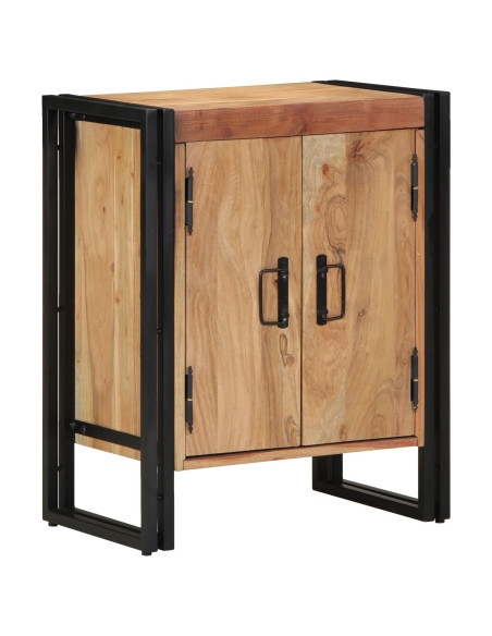 Mobile per scarpe  Nero 30x30x40 cm in legno massello di acacia e acciaio