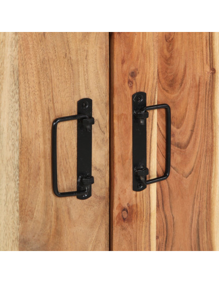 Mobile per scarpe  Nero 30x30x40 cm in legno massello di acacia e acciaio