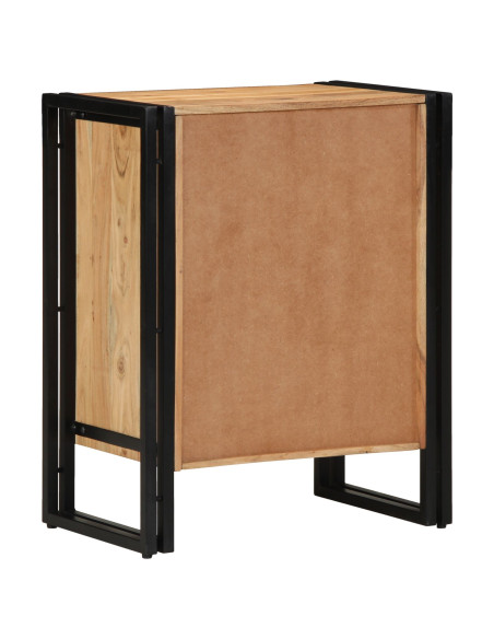 Mobile per scarpe  Nero 30x30x40 cm in legno massello di acacia e acciaio