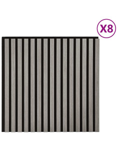 Pannelli Acustici da Parete 8 pz Doghe Rovere Impiallacciato 2