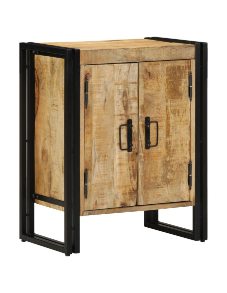 Armadio per scarpe  Nero 30x30x40 cm Legno massello di mango e acciaio