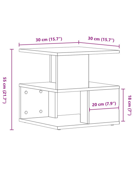 Tavolo laterale Legno vecchio 30 x 30 x 55 cm Legno multistrato