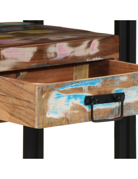 Tavolini  Multicolore 90x33x75 cm in Legno Massello Recuperato e Metallo