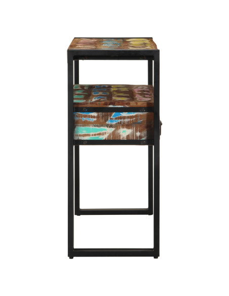 Tavolini  Multicolore 90x33x75 cm in Legno Massello Recuperato e Metallo