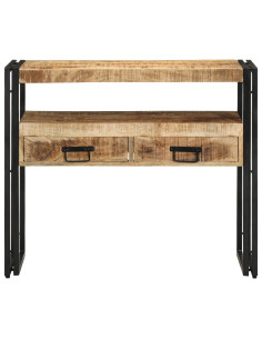 Tavolo consolle Marrone 90 x 33 x 75 cm Legno di mango massello 2