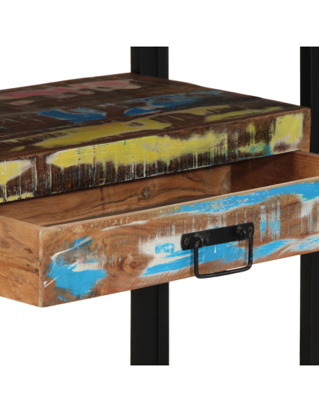 Tavolini Multicolore 120x33x75 cm in Legno Massello di Recupero e Metallo