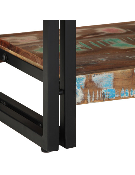 Tavolo Consolle Multicolore in Legno Recuperato e Metallo