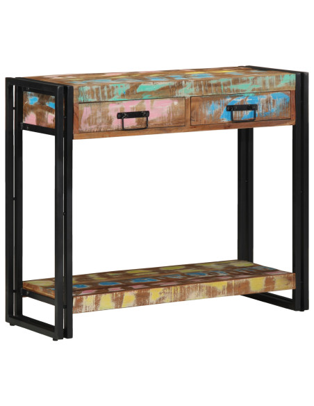 Tavolo consolle Multicolore Legno Recuperato Massello