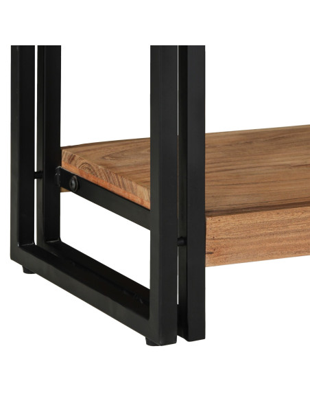 vitaXL Tavolino Consolle Nero 90x33x75 cm Legno massello di acacia e Metallo