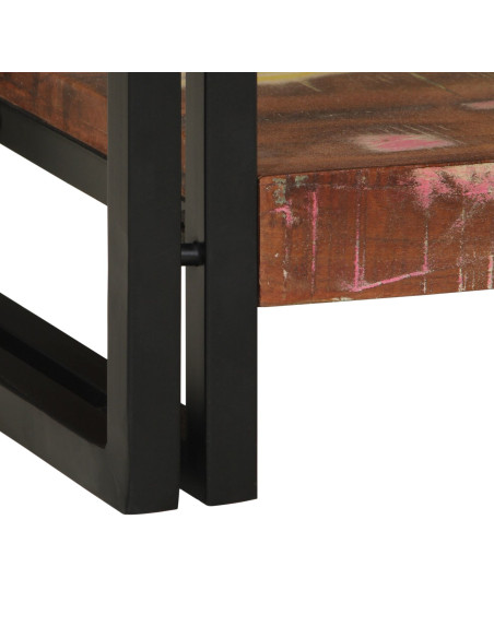 Tavolo Consolle Multicolore 120x33x75 cm Legno Massello di Recupero