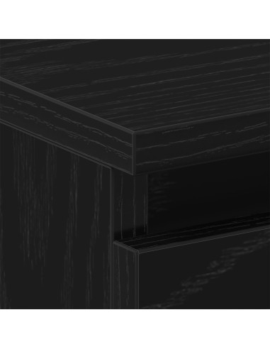 Armadio da Notte con cassetto 2 pcs Rovere Nero 40 x 30 x 39 cm