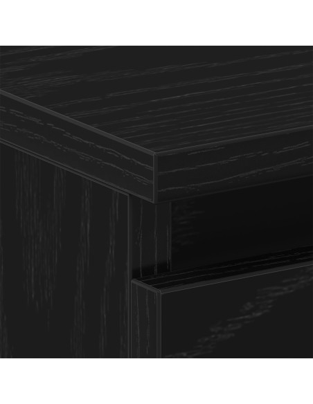 Armadio da Notte con cassetto 2 pcs Rovere Nero 40 x 30 x 39 cm