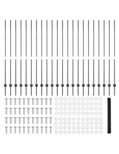 Recinzione con Posto Grigio 1,5 x 50 m Acciaio e PVC