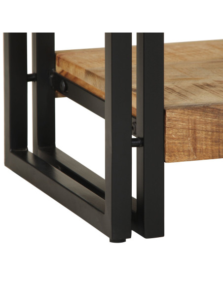 Tavolo Consolle  120x33x75 cm in Legno Massello Grezzo di Mango