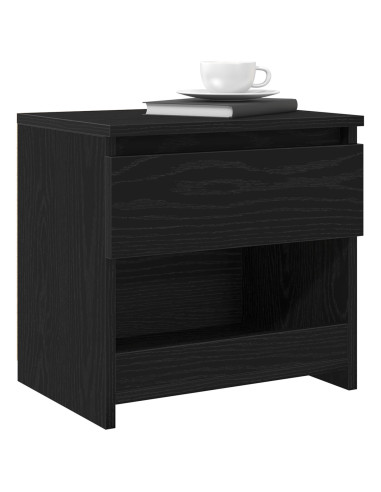Armadio da Notte con cassetto 2 pcs Rovere Nero 40 x 30 x 39 cm