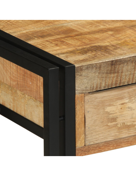 Tavolo Consolle  120x33x75 cm in Legno Massello Grezzo di Mango