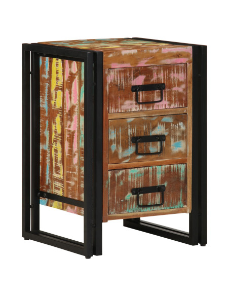 Comodino  Multicolore 40x35x50 cm in legno massello di recupero