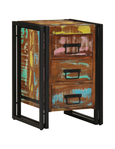 Comodino  Multicolore 40x35x50 cm in legno massello di recupero